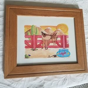 Framed watercolor print